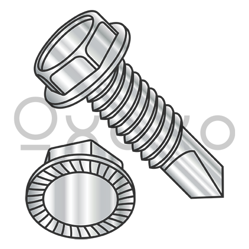 1/4-20X3/4 7/16 A/F Hd Hgt.172-.190 Unslot Ind Hexwash Serrate Self Drill F/T 18 8Stainless