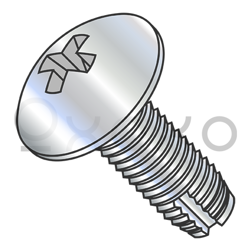 10-32X1/2 Phillips Truss Thread Cutting Screw Type 1 Fully Threaded Zinc And Bake