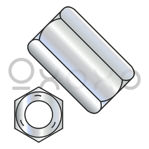 7/8-9X2 1/2 Hex Rod Coupling Nut 1 1/4 inch Across Flats Grade 5 Zinc