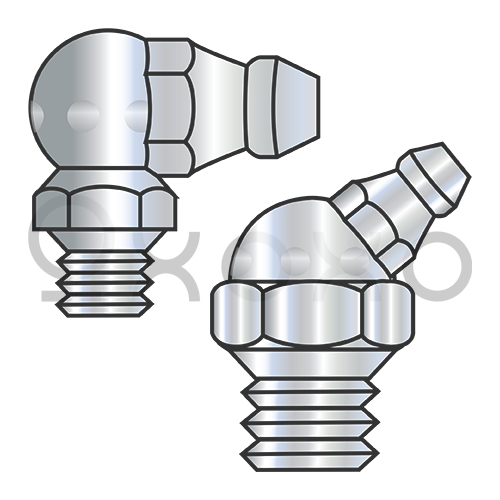 1/4-28X.844 Grease Fitting 3/8 Hex, 1/4-28 SAE-LT Taper Thread Zinc ROHS