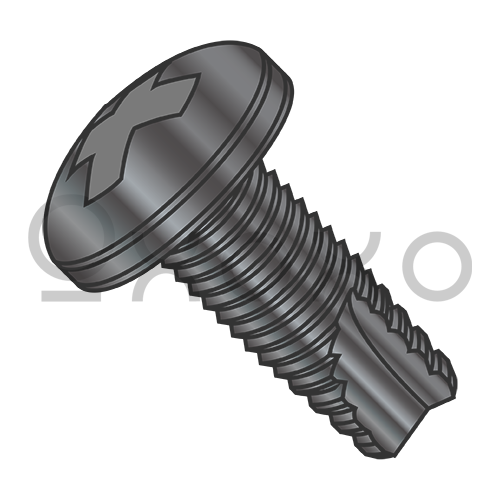 4-40X3/16 Phillips Pan Thread Cutting Screw Type 23 Fully Threaded Black Oxide