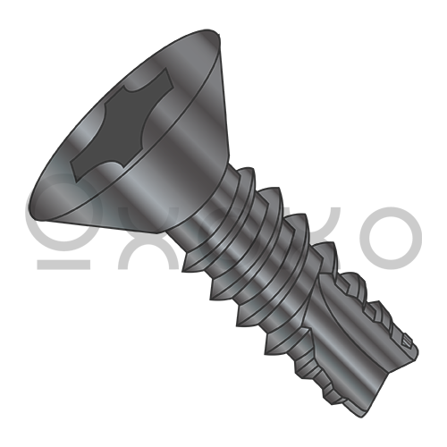 6-20X1/2 Phillips Flat Thread Cutting Screw Type 25 Fully Threaded Black Oxide and Oil