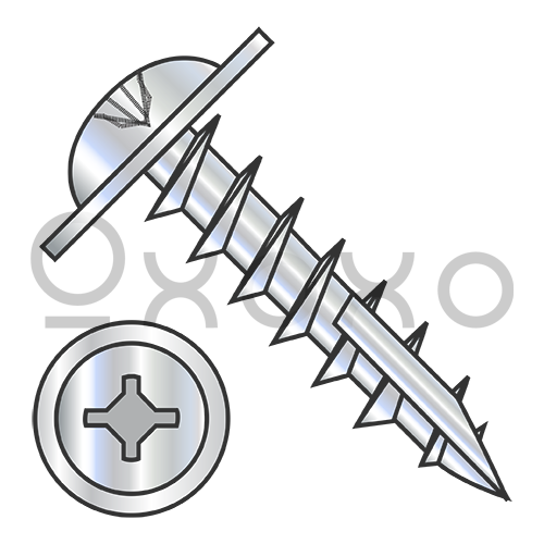 8-11X7/8 Phil Square #10 Round Washer Deep Thread Wood Screw Type17 Full Thread Zinc Bake