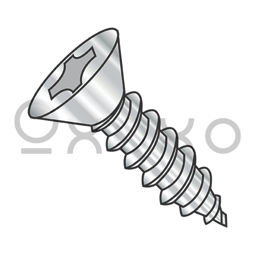 2-32X1/4 Phillips Flat Self Tapping Screw Type AB Fully Threaded 18-8 Stainless Steel