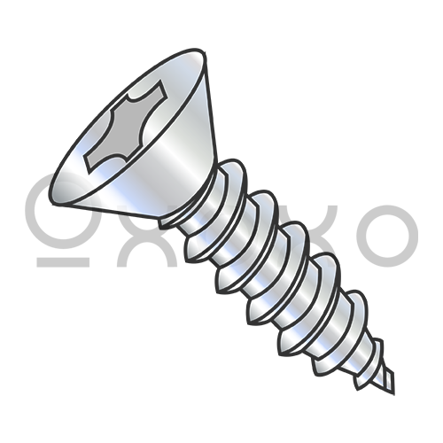 2-32X1/4 Phillips Flat Self Tapping Screw Type AB Fully Threaded Zinc And Bake