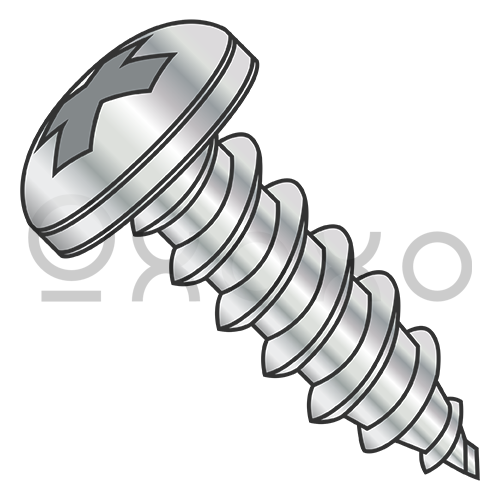 8-12X1/2 Phillips Pan Self Tapping Screw Type A B Fully Threaded Nickel