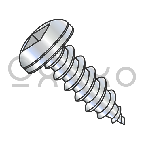 4-24X1/4 Square Drive Pan Self Tapping Screw Type A B Fully Threaded Zinc And Bake