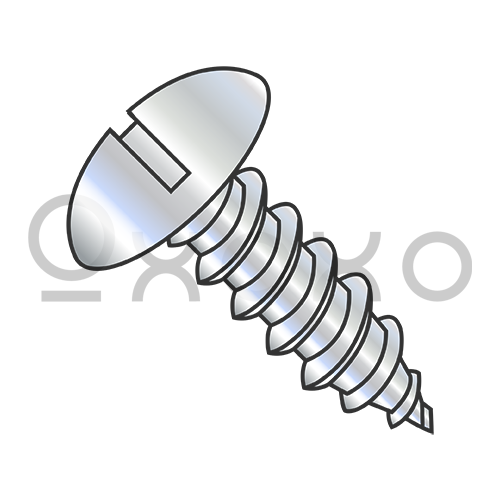 10-16X1/2 Slotted Truss Self Tapping Screw Type A B Fully Threaded Zinc And Bake