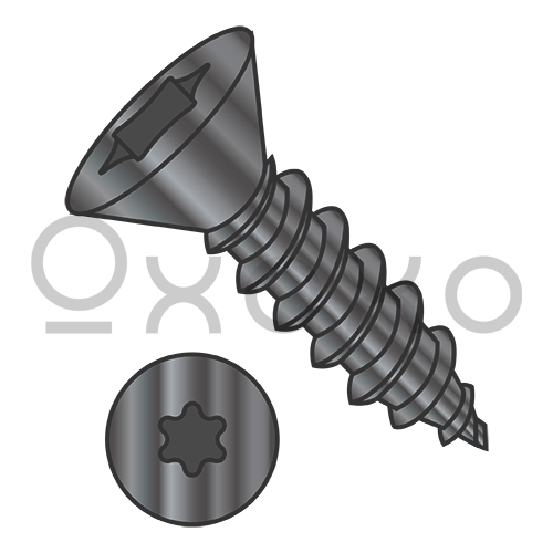 10-16X1 1/4 6 Lobe Flat Self Tapping Screw Type AB Fully Threaded Black Oxide