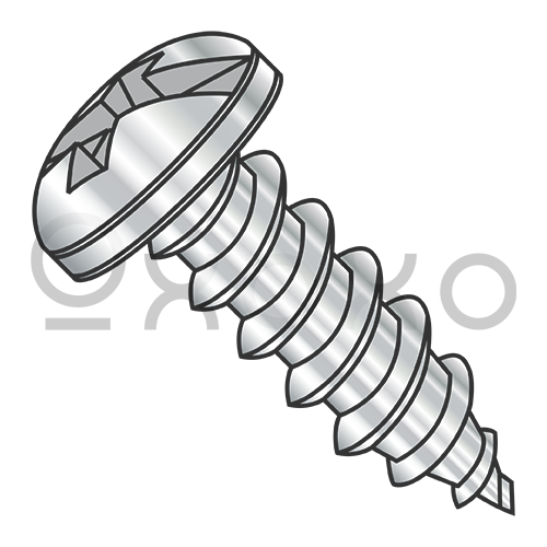 6-18X1/2 Combination (slot/phil) Pan Self Tap Screw Type A Full Thread 18 8 Stainless Ste