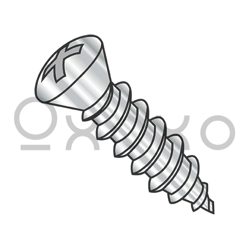 8-15X1/2 Phillips Trim Oval Self Tapping Screw Type A w/#Six Head Full Thrd 18-8 Stainles