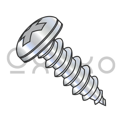 6-18X7/16 Phillips Pan Self Tapping Screw Type A Fully Threaded Zinc And Bake