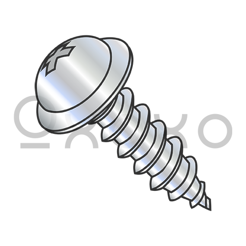 8-15X3/4 Phillips Round Washer Self Tapping Screw Type A Fully Threaded Chrome