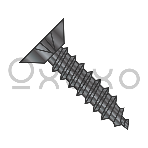 6-18X1/2 Phillip Flat Undercut Self Tapping Screw Type A Fully Threaded Black Oxide