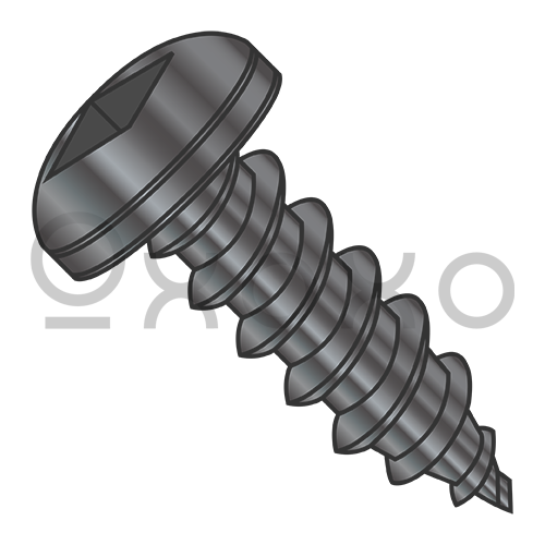 6-18X5/8 Square Pan Self Tapping Screw Type A Fully Threaded Black Oxide