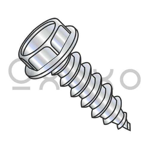 14-10X3/4 .428-.437A/F Unslot Indent Hex Washer Self Tap Screw Type A Full Thread ZincBake