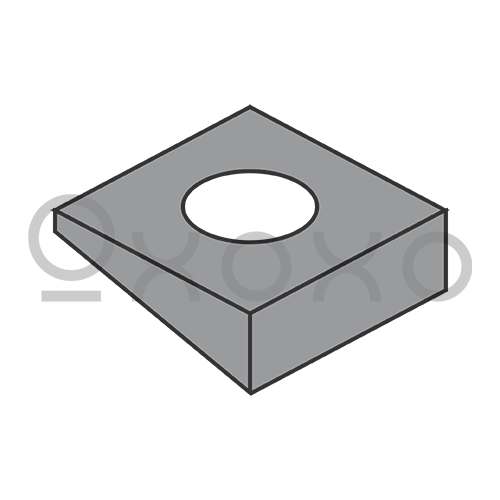 1 INCH Square Beveled Washer F 436 Plain