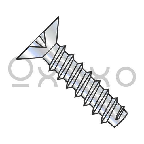 4-24X1/4 Phillips Flat 100 Degree Self Tapping Screw Type B Full Thread Zinc and Bake