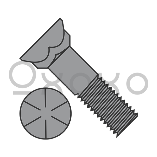 3/8-16X1 1/2 Grade 8 Plow Bolt With Number 3 Flat Head Plain