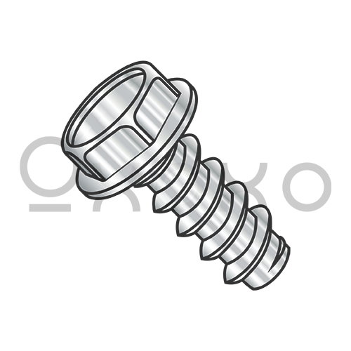 8-18X1/4 Unslotted Indented Hex Washer Self Tap Screw Type B Fully Thread 18 8 Stainless