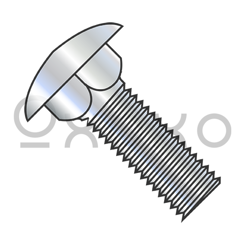 6-32X3/8 Carriage Bolt Fully Threaded Zinc