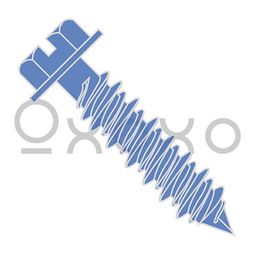 3/16X1 1/4 Slotted Hex Washer Concrete Screw With Drill Bit Blue Perma Seal