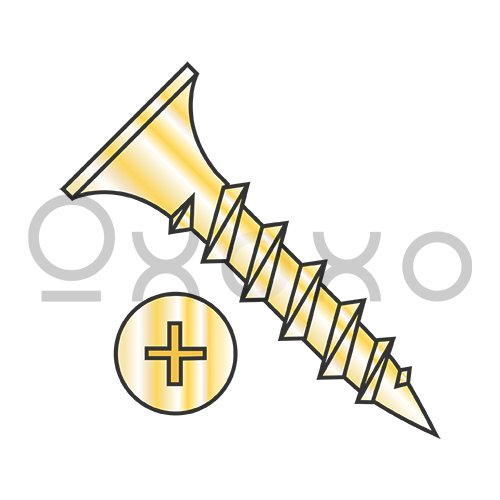 6X3/4 Phillips Recess Bugle Head Coarse Thread Drywall Screw Zinc Yellow