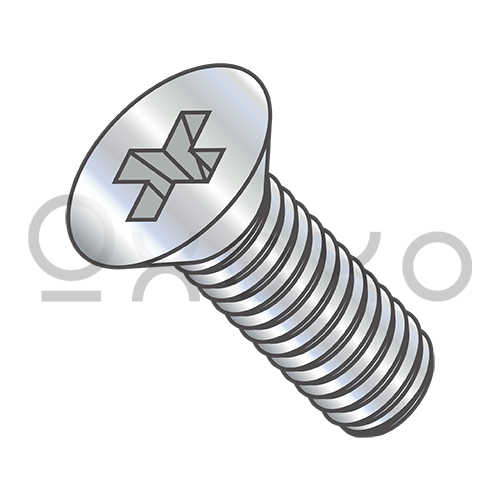 M1.6-0.35X3 Din 965 Metric Phillips Flat Machine Screw Full Thread Zinc