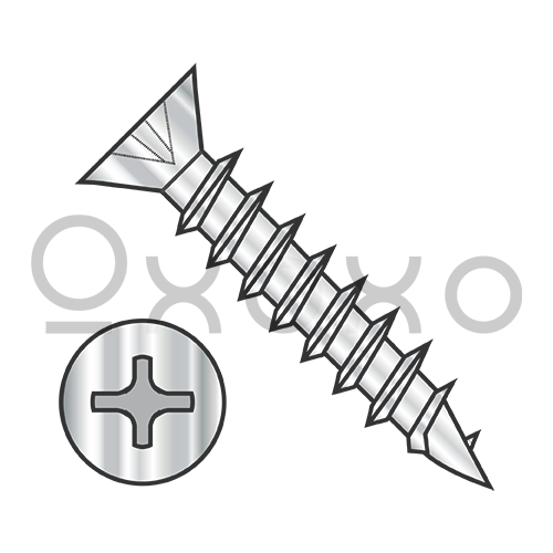 6-13X7/16 Phillips Flat Head no Nibs Deep Thread Wood Screw F/T 410 Stainless Bright Hard