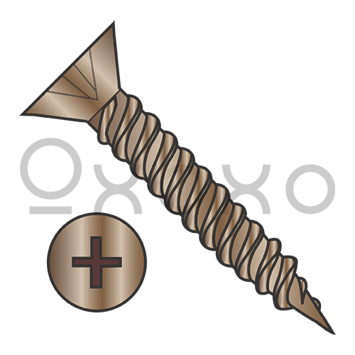 5-20X3/4 Phil Flat Hinge Screw Twinfast Fine Thread Full Thred Steel Antique Brass Finish