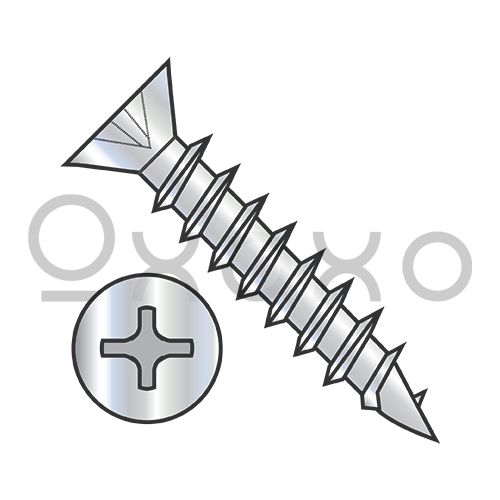 4-14X5/8 Phillips Flat Head no Nibs Deep Thread Wood/Hinge Screw Full Thread Zinc Bake