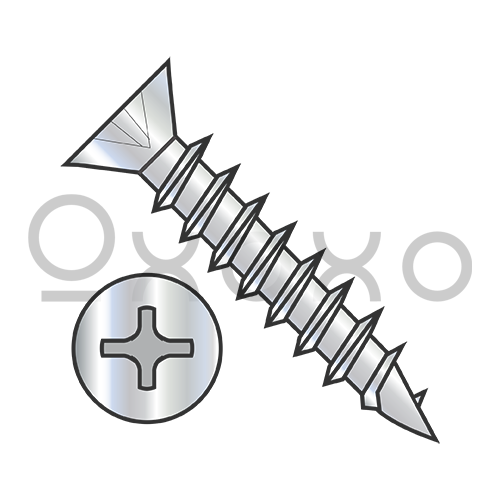 6X1/2 Phil Flat .260-.279 OD no Nibs Deep Thread Wood Screw Fully Threaded Nickel