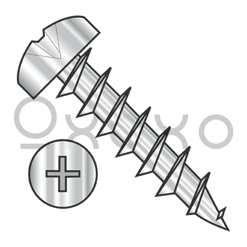 6-13X3/8 Phillips Pan Deep Thread Wood Screw Full Thread 18 8 Stainless Steel