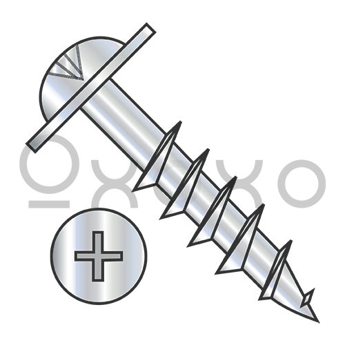 8-11X1 1/2 Phillips Drive Round Washer Head Deep Thread Wood Screw 2/3 Thread Zinc Bake