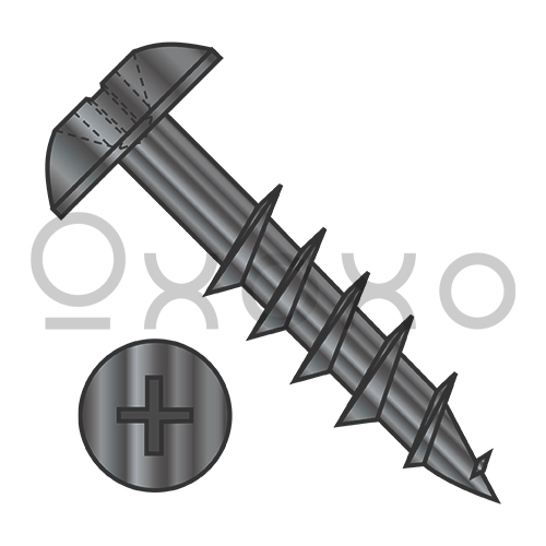 8-11X1 1/8 Phillips Truss Deep Thread Wood Screw 2/3 Thread Black Oixde