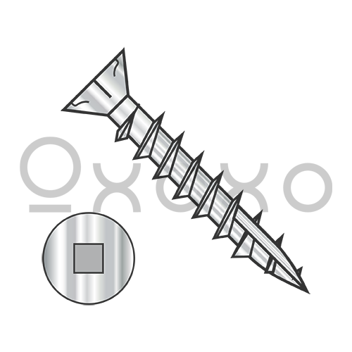 8-8X1 Square Drive Flat Head Nibs Deck Screw Type 17 Full Thread 18-8 Stainless Steel