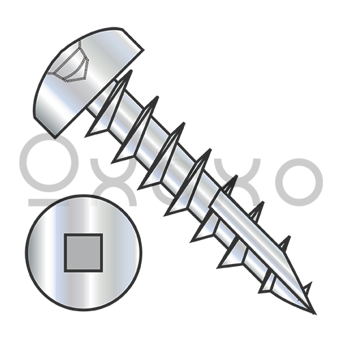 6-13X1/2 Square Drive Pan Head Deep Thread Screw Type 17 Full Thread Zinc Bake