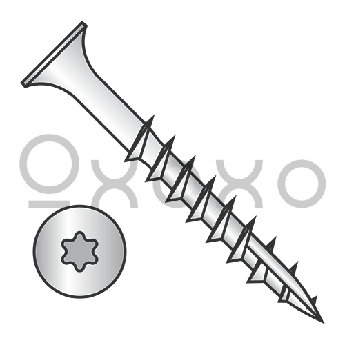 8X1 Bugle 6 Lobe Drive Coarse Thread Type 17 Point Deck Screw 18-8 Stainless Steel