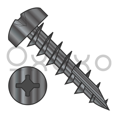 6-13X1/2 Square Phil Drive Pan Deep Thread Wood Screw Full Thread Type 17 Black Oxide Oil