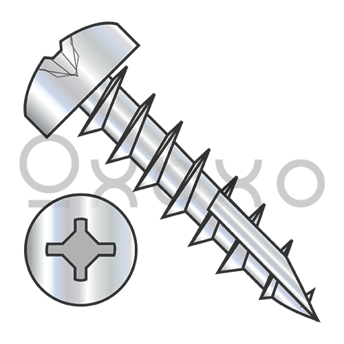 6-13X1/2 Square Phil Drive Pan Deep Thread Wood Screw Full Thread Type 17 Zinc Bake