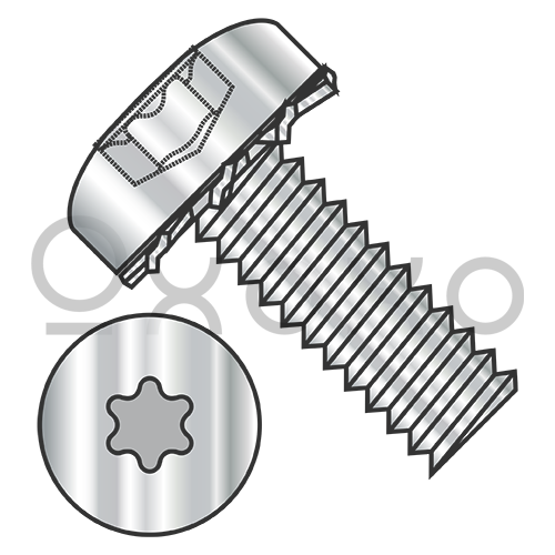 2-56X1/4 Six Lobe Pan External Tooth Sems Machine Screw Full Thread 18 8 Stainless Steel
