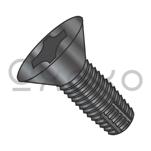 2-56X1/4 Phillips Flat Thread Cutting Screw Type F Fully Threaded Black Oxide