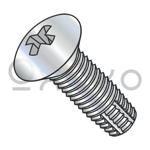 6-32X1/2 Phillips Oval Thread Cutting Screw Type F Fully Threaded Zinc