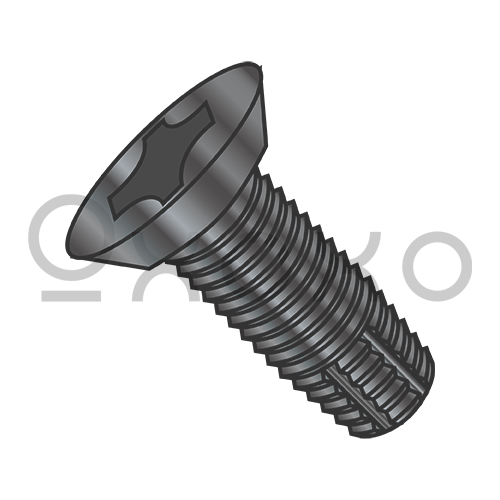 4-40X1/4 Phil Flat Undercut Thread Cutting Screw F Full Thread 18 8 Stainless Steel Black