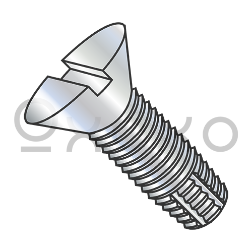 6-32X3/8 Slotted Flat Thread Cutting Screw Type F Fully Threaded Zinc