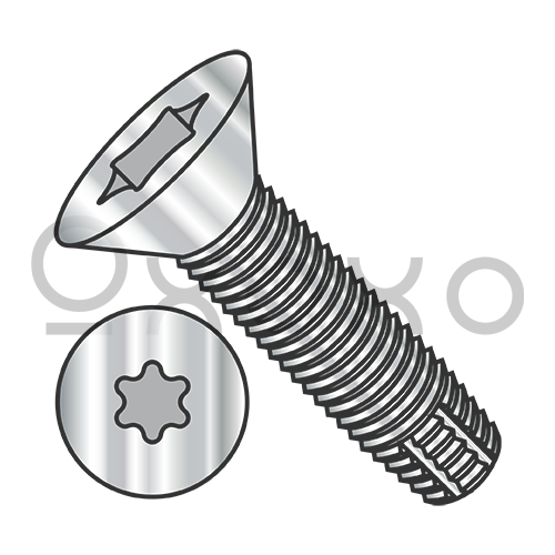 6-32X3/8 Six Lobe Flat Thread Cutting Screw Type F Fully Threaded 18-8 Stainless Steel