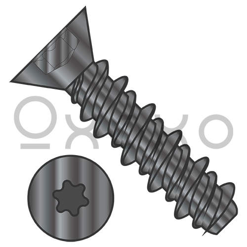 4-24X1/2 6 Lobe Flat High Low Screw Fully Threaded Black Zinc And Bake