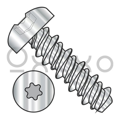 2-32X1/4 Six Lobe Pan High Low Screw Fully Threaded 18-8 Stainless Steel