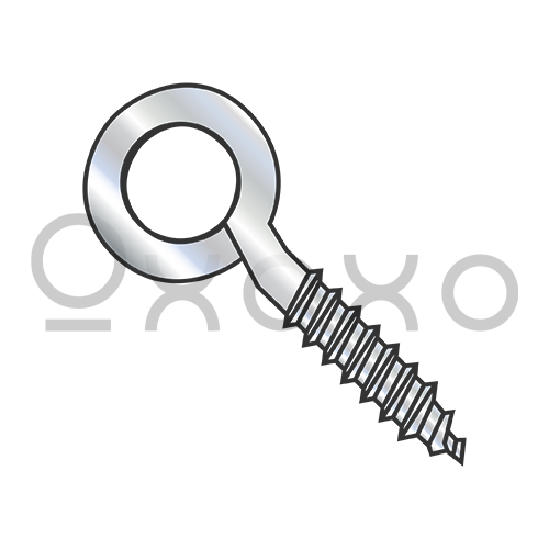 1/4X2 Closed Eye Screw 3/4 inch of Lag Thread Sharp Point Zinc
