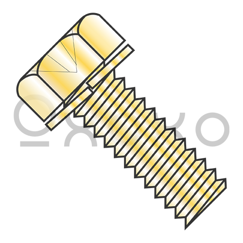 M3X8W7 JIS B1187 Phillips Hex Split Washer Flat Washer Sems Mach Scr Zinc Yell Bake RHS
